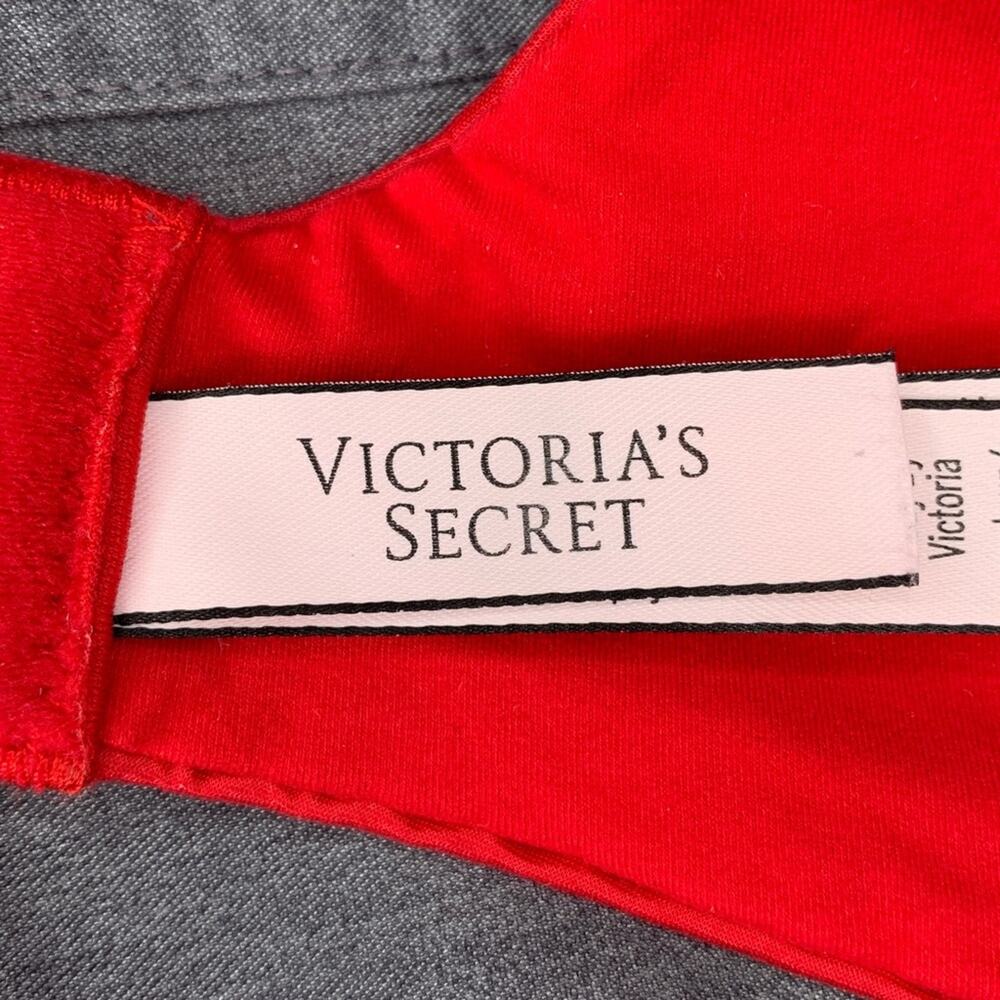 Victoria's Secret Push-Up Satin & Shimmer Lace Red Bra Adjustable Straps Sz 36C - Picture 9 of 10